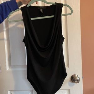 Black cowl neck bodysuit